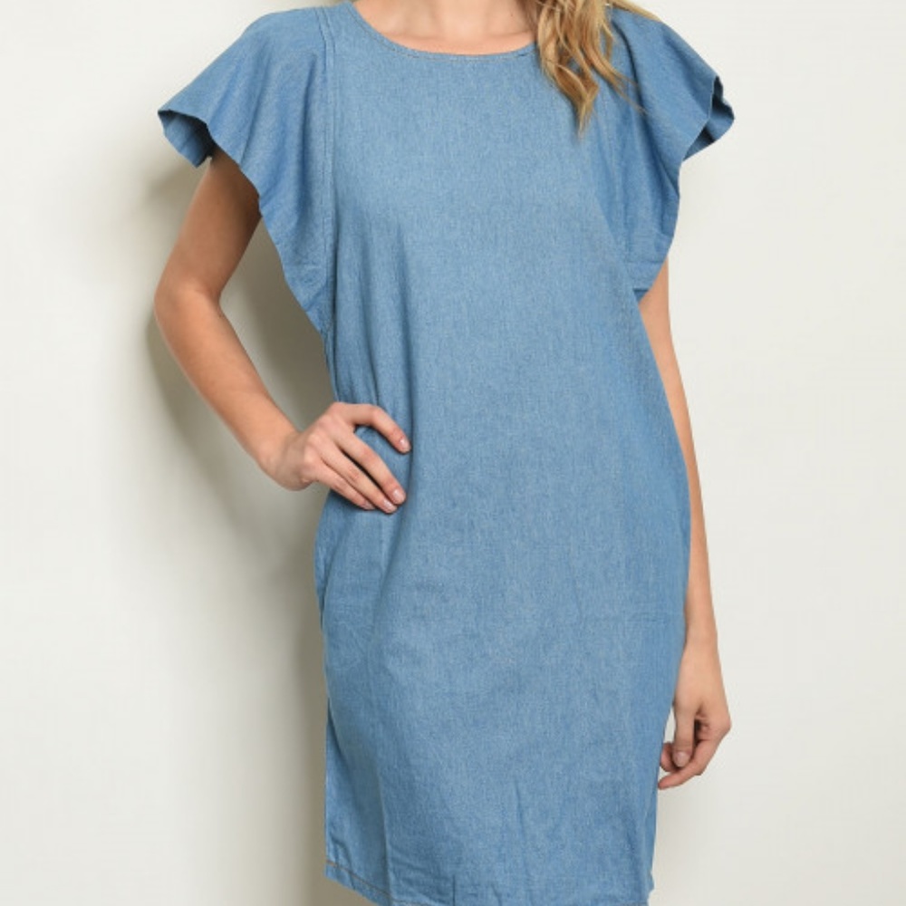 LIGHT BLUE DENIM DRESS